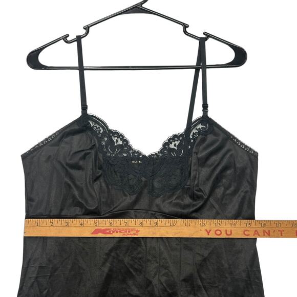 Witchy sheer black slip dress lace‎ trim romantic dark femme M - Picture 6 of 6